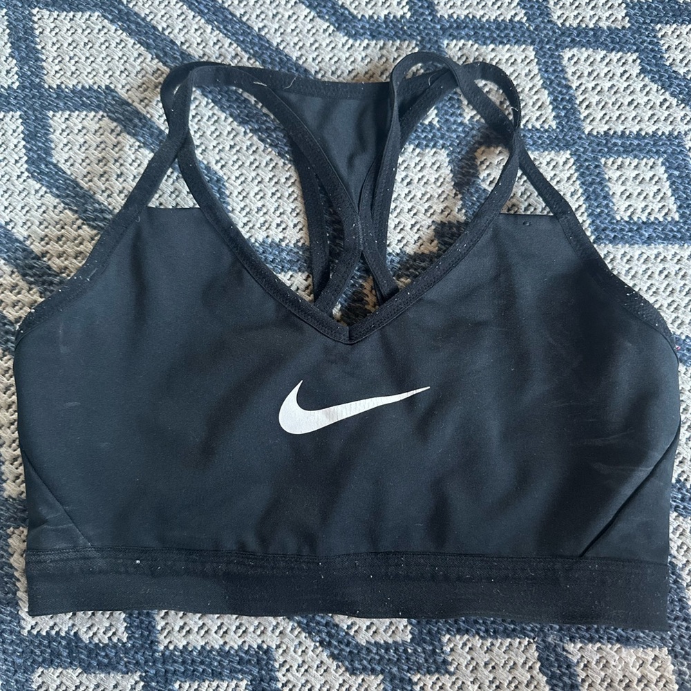 Nike Black Sports Bra with White Swoosh